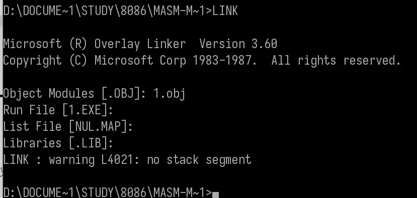 使用 LINK.EXE 连接