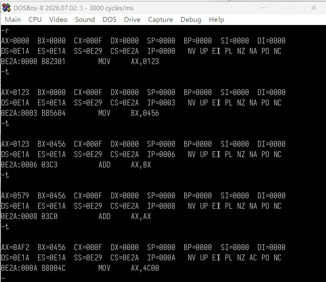 debug 1.exe