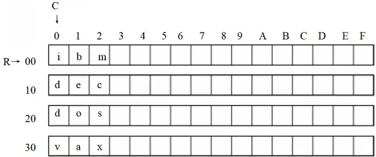 datasg 中数据的存储结构